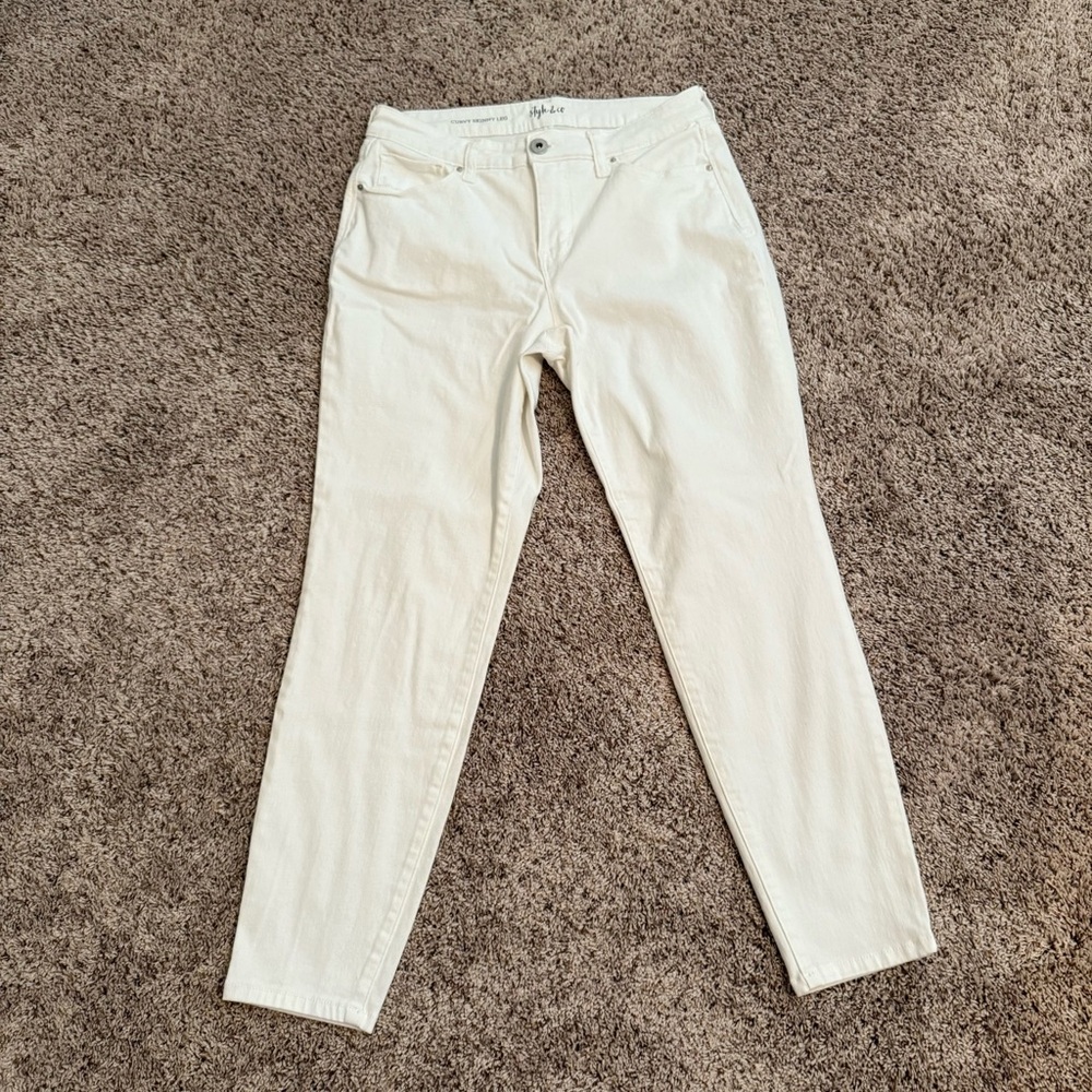 Style & Co. Curvy Skinny Leg Jeans in White